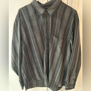 Haggar Luxury Microfiber Long Sleeve Button Down - 2XL